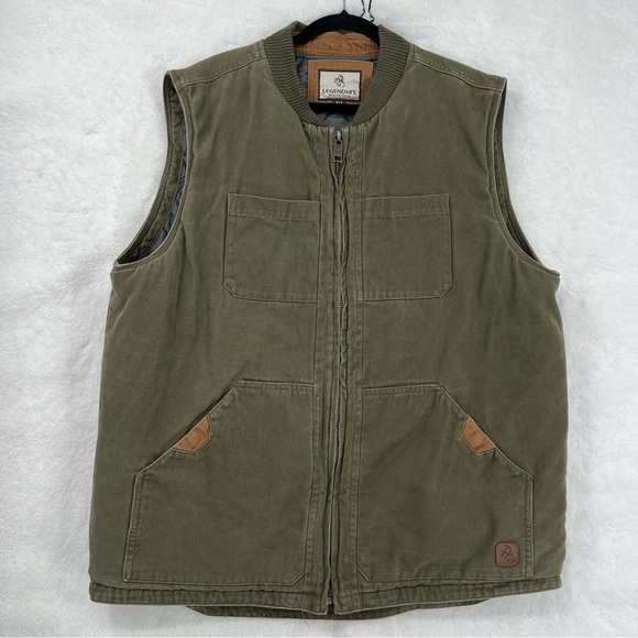 Legendary Whitetails Other - Legendary Whitetails mens cotton canvas hunting vest US XLT olive green lined